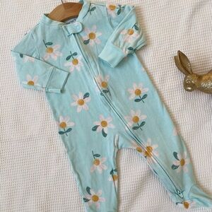 Carter's Aqua Floral Kids Footie